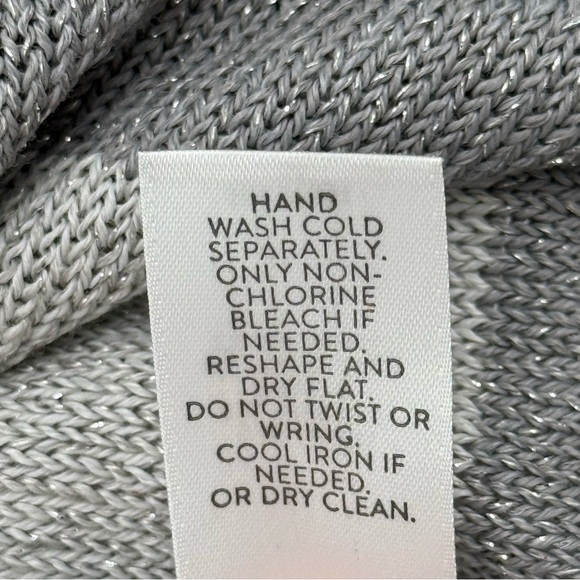 NWT J Jill Zinc & Smoke Linen Blend Gray Striped 3/4 Bell Sleeve Sweater Large - Picture 11 of 14